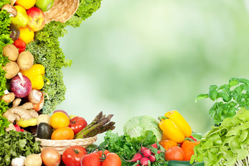 Vegetables food background.