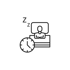 Time management, bed, relax, resting, sleep, time icon. Element of time management icon. Thin line icon for website design and development, app development. Premium icon