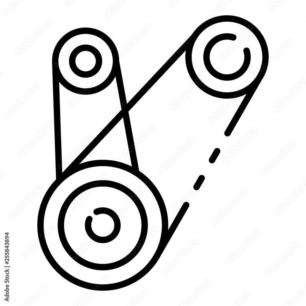 Poster motor timing belt icon. outline motor timing belt vector icon for web design isolated on white backg