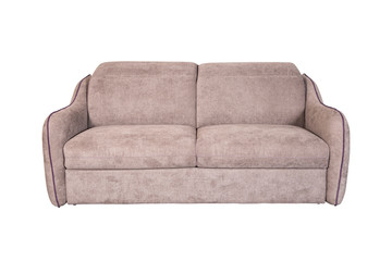 Isolated contemporary beige sofa