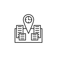 Time management, gps, location, navigation, place, time icon. Element of time management icon. Thin line icon for website design and development, app development. Premium icon