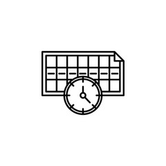 Time management, clock, date, management, schedule, time icon. Element of time management icon. Thin line icon for website design and development, app development. Premium icon