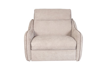 Isolated contemporary beige sofa