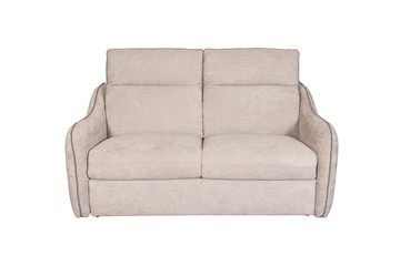 Isolated contemporary beige sofa