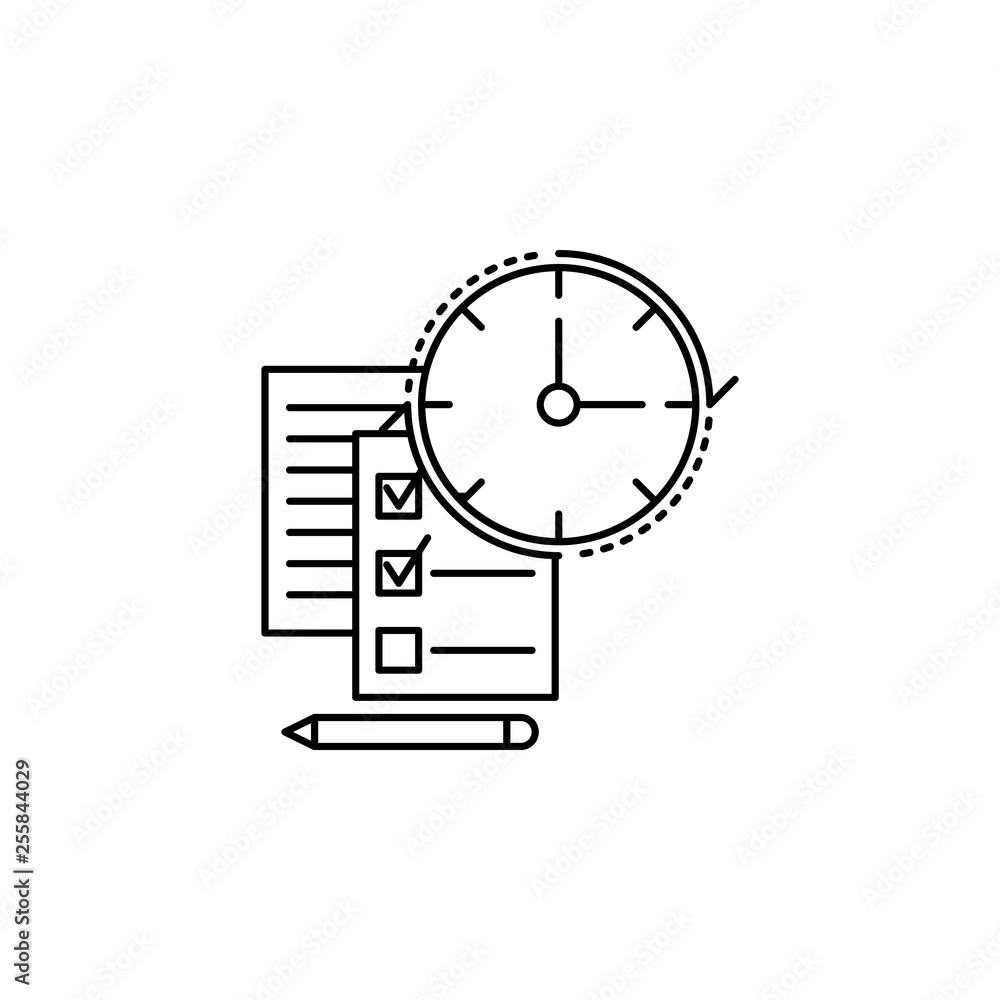 Poster time management, checklist icon. element of time management icon. thin line icon for website design 