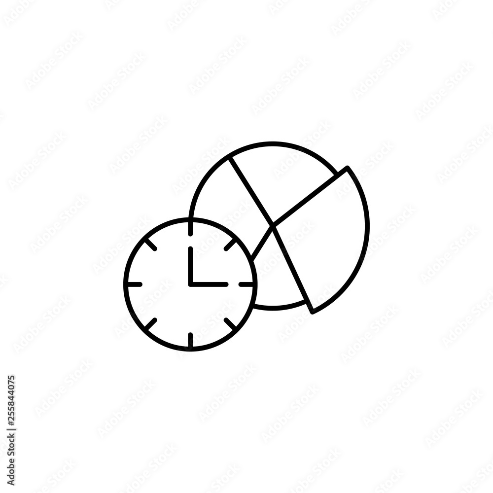 Poster time management, time, hour, clock icon. element of time management icon. thin line icon for website