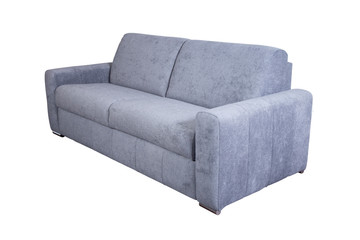 Isolated contemporary grey sofa