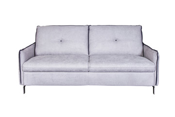 Isolated contemporary grey sofa