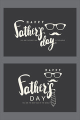Vintage Father's day cards set, templates kit, universal hand drawn lettering for posters, flyers, web- sites, scrapbooking graphics
