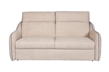 Isolated contemporary beige sofa