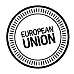 european union stamp on white