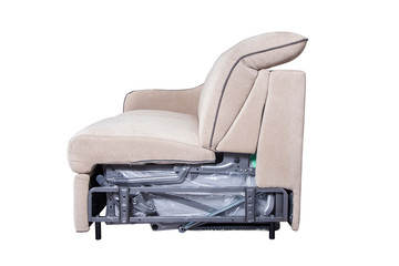 Isolated contemporary beige sofa