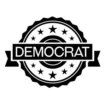 democrat stamp on white