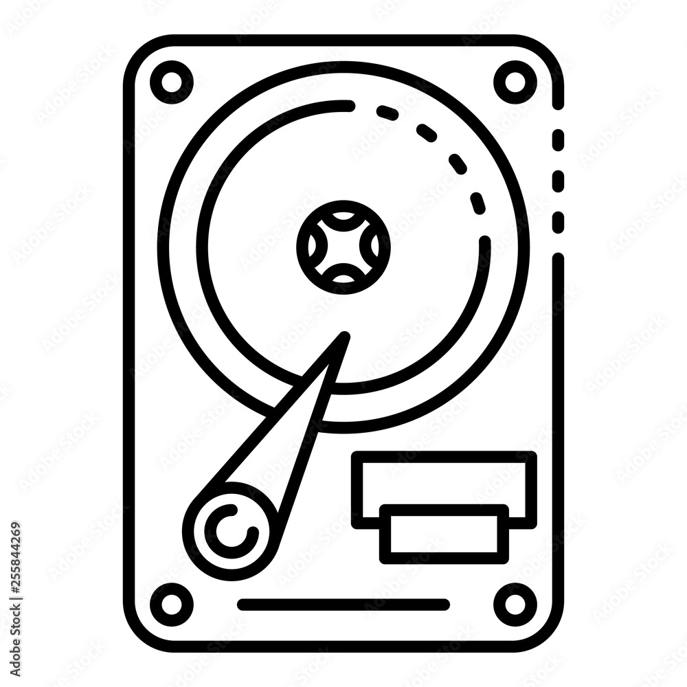 Poster hard disk drive icon. outline hard disk drive vector icon for web design isolated on white backgroun