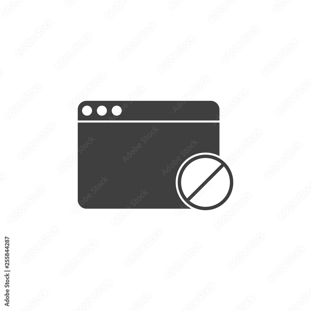 Poster blocked browser icon. one of the collection icons for websites, web design, mobile app