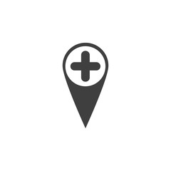 pin plus icon. One of the collection icons for websites, web design, mobile app