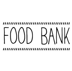 food bank stamp on white