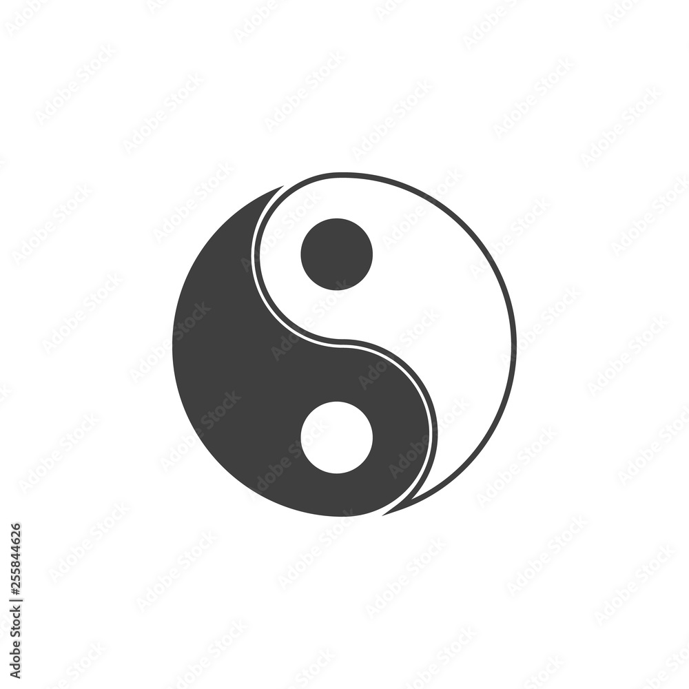 Poster yin yang icon. one of the collection icons for websites, web design, mobile app