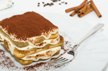 Tiramisu. Tiramisu Italian traditional dessert 