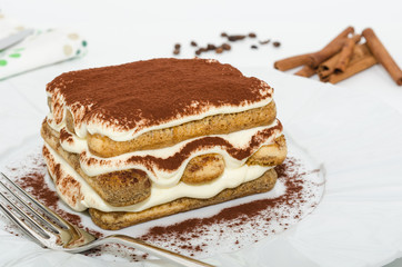 Tiramisu. Tiramisu Italian traditional dessert 
