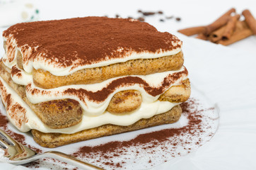 Tiramisu. Tiramisu Italian traditional dessert 