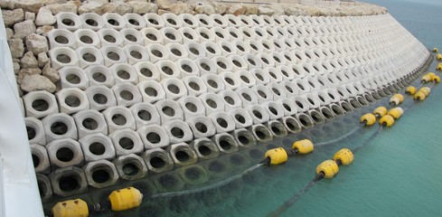 shoreline protection concrete armour structure Dubai