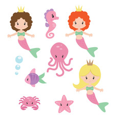 Obraz na płótnie Canvas Mermaid vector clip art