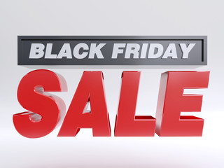 Black Friday Super Sales, Discount Numbers 3d. Gold Sale Percentage Icon, 3d rendering isolated on white background.