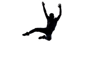 Fototapeta na wymiar Modern boy silhouette jumping