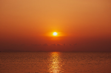 Golden sunset in the ocean
