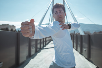 Active man doing workout