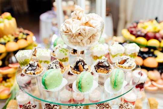 Delicious and dessert buffet. Dessert for guests.