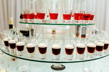 Drinks party. Assortment of cocktails and drinks.