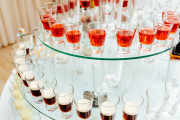 Drinks party. Assortment of cocktails and drinks.
