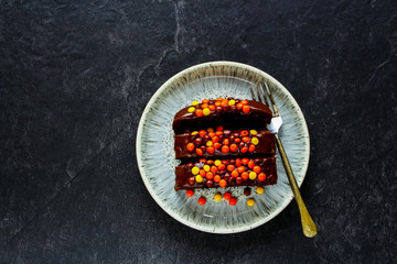 Sliced Chocolate cake