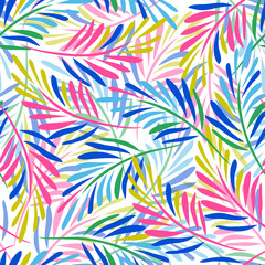 Materiał do szycia Herbal summer seamless pattern. Beautiful elegant date branch texture. Unique hand drawn palm tree branch. Great for sketchbooking, fabric, textiles, apparel, covers, wallpapers, wrapping paper, tiles