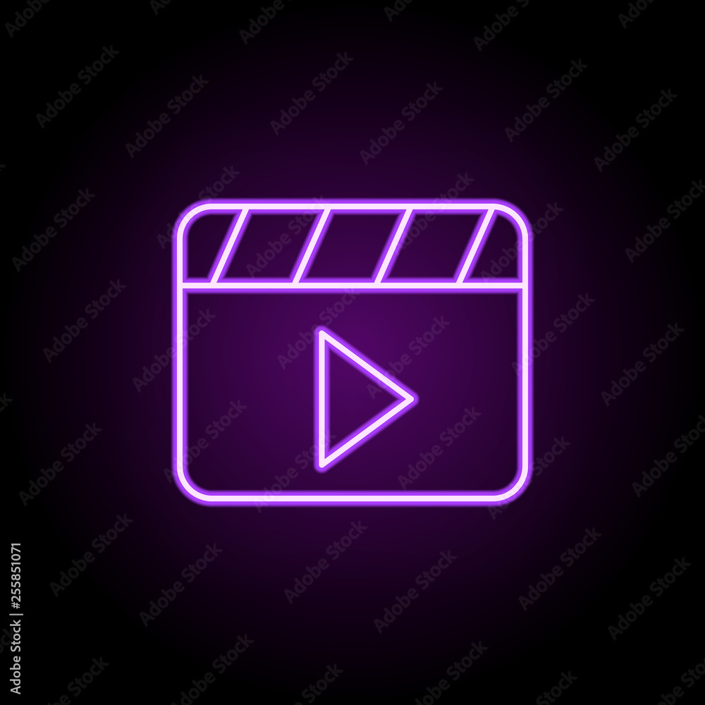 Poster video sign icon. elements of web in neon style icons. simple icon for websites, web design, mobile a