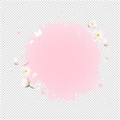 Pink Stain With Flowers Sale Banner Transparent Background