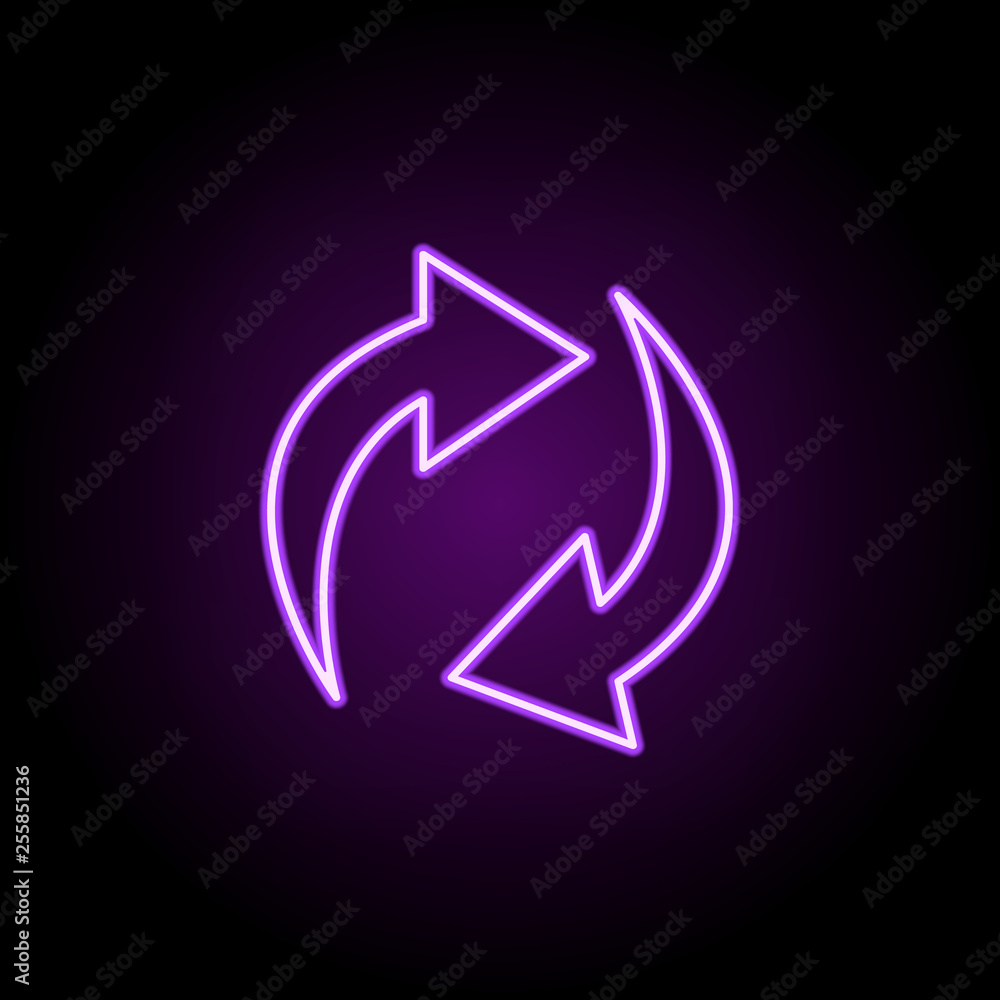 Poster refresh sigh icon. elements of web in neon style icons. simple icon for websites, web design, mobile