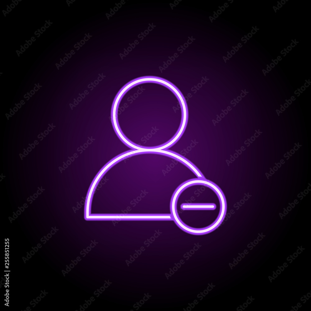 Poster delete user sign icon. elements of web in neon style icons. simple icon for websites, web design, mo