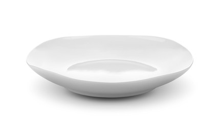 white plate on white background