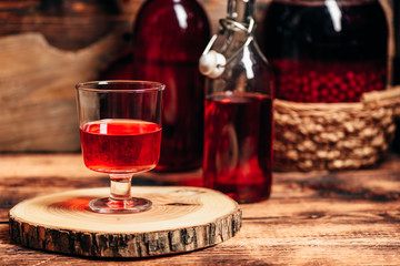 Homemade red currant liquor