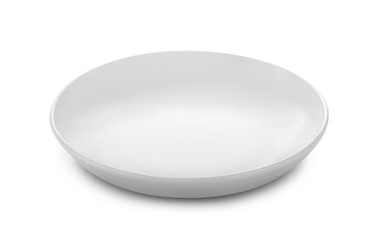 Beautiful shape ceramic plate on white background
