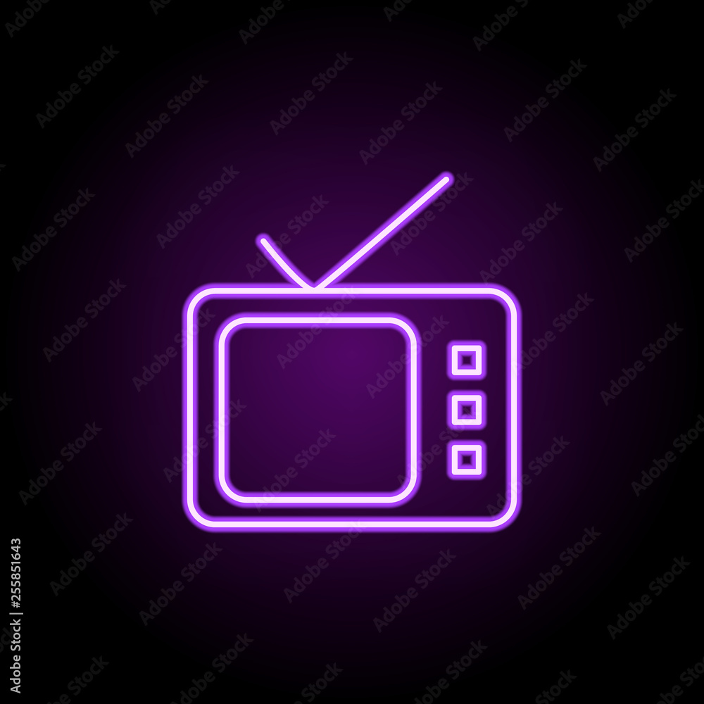 Poster tv icon. elements of web in neon style icons. simple icon for websites, web design, mobile app, info