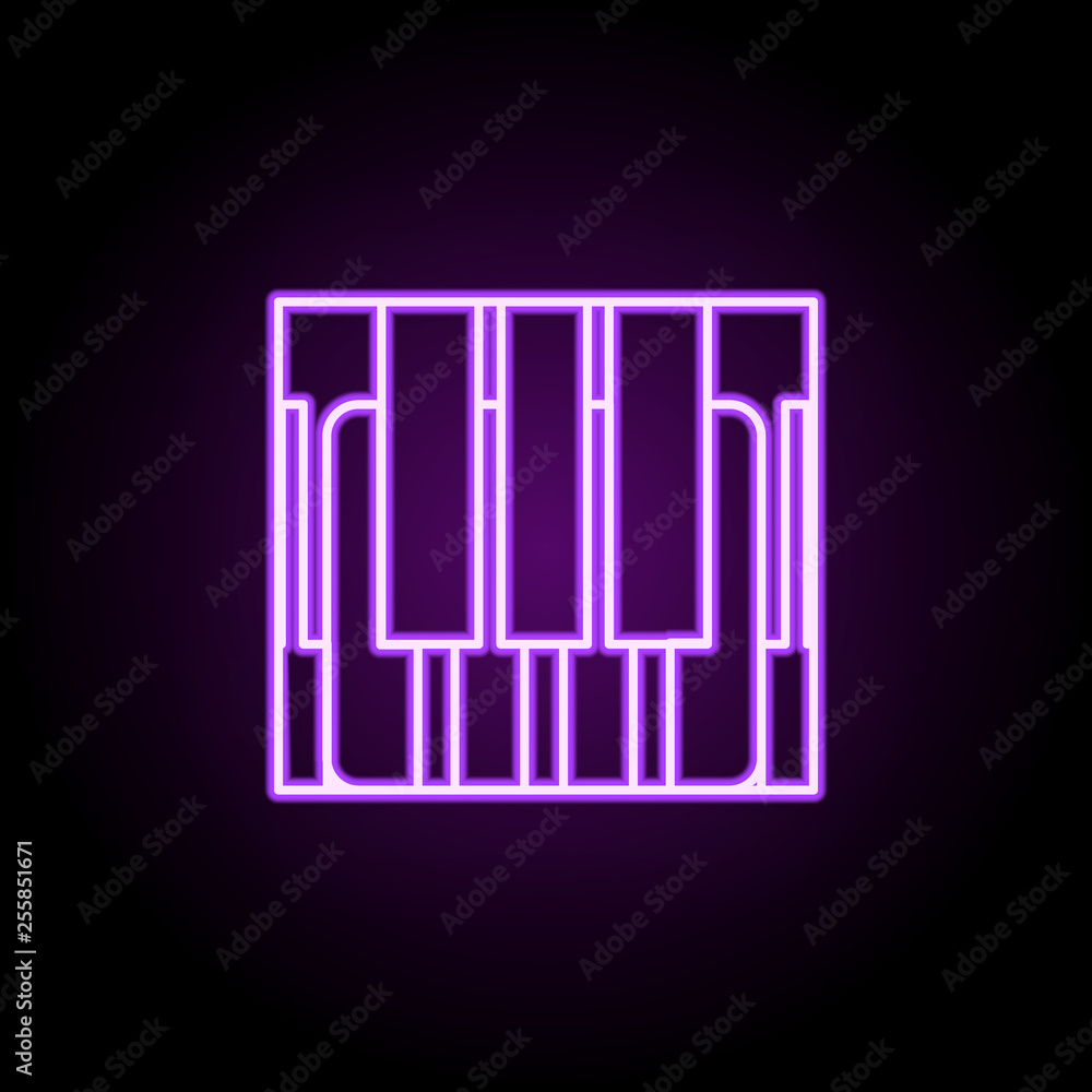 Poster piano keys icon. elements of web in neon style icons. simple icon for websites, web design, mobile a
