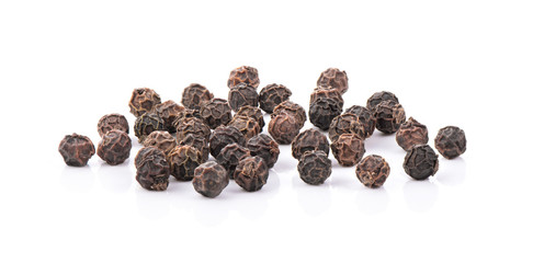 Black Peppercorns isolated on white background