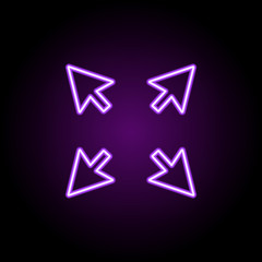 resize sign icon. Elements of Web in neon style icons. Simple icon for websites, web design, mobile app, info graphics