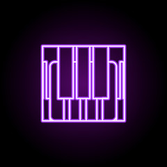 piano keys icon. Elements of Web in neon style icons. Simple icon for websites, web design, mobile app, info graphics