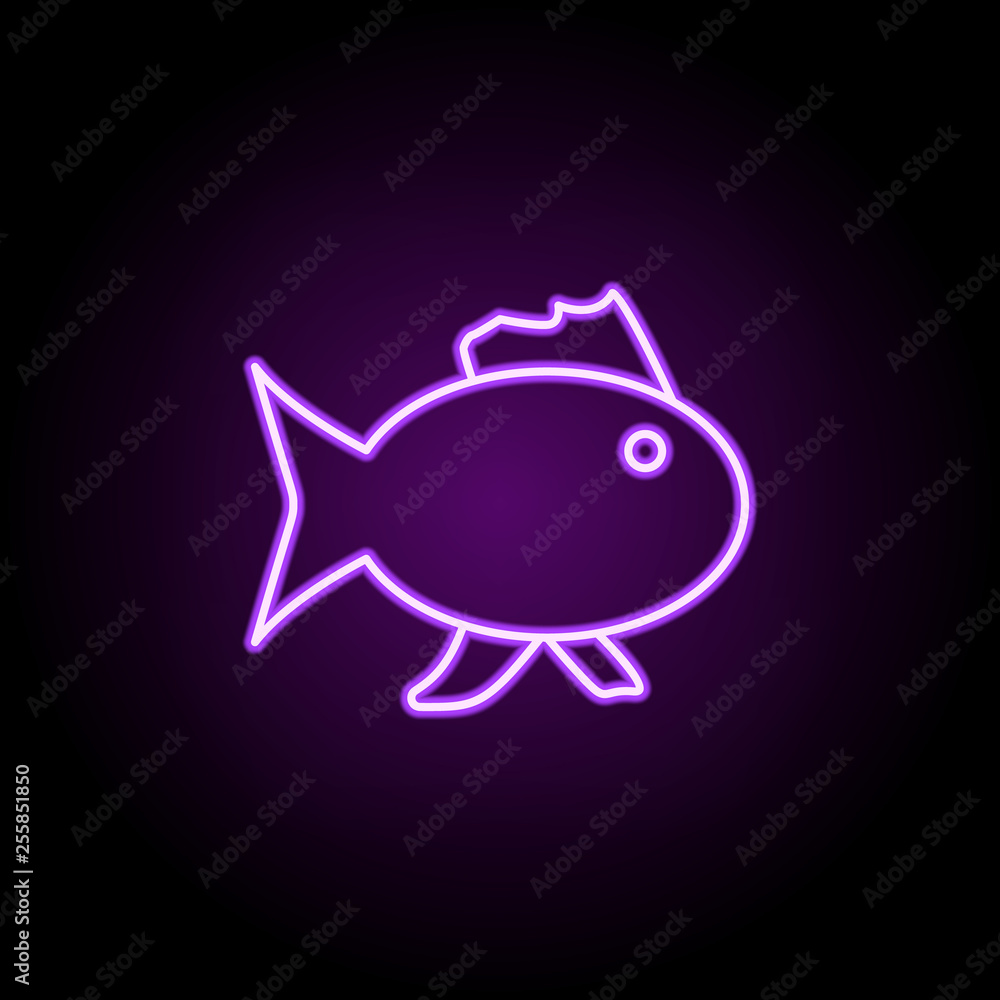 Poster fish icon. elements of web in neon style icons. simple icon for websites, web design, mobile app, in