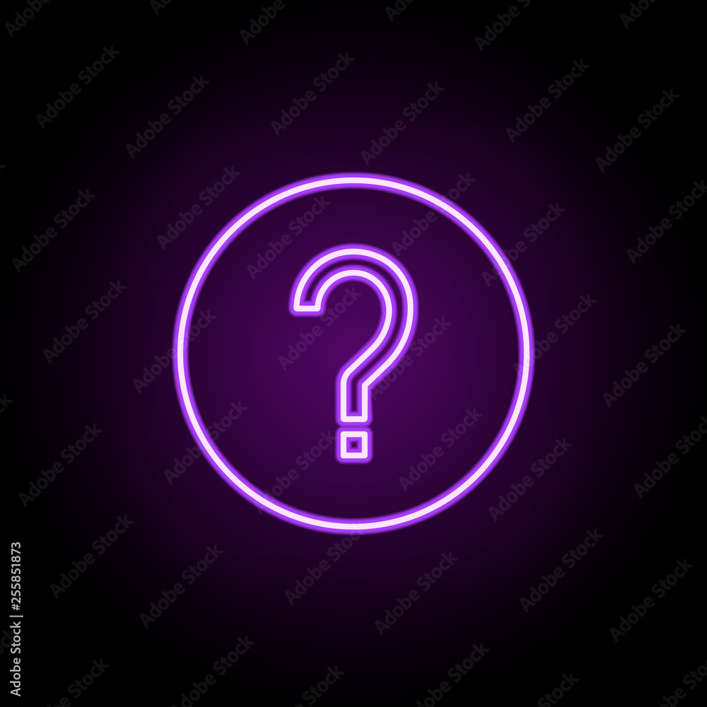 Poster question mark icon. elements of web in neon style icons. simple icon for websites, web design, mobil
